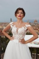 designer wedding dress with open shoulders