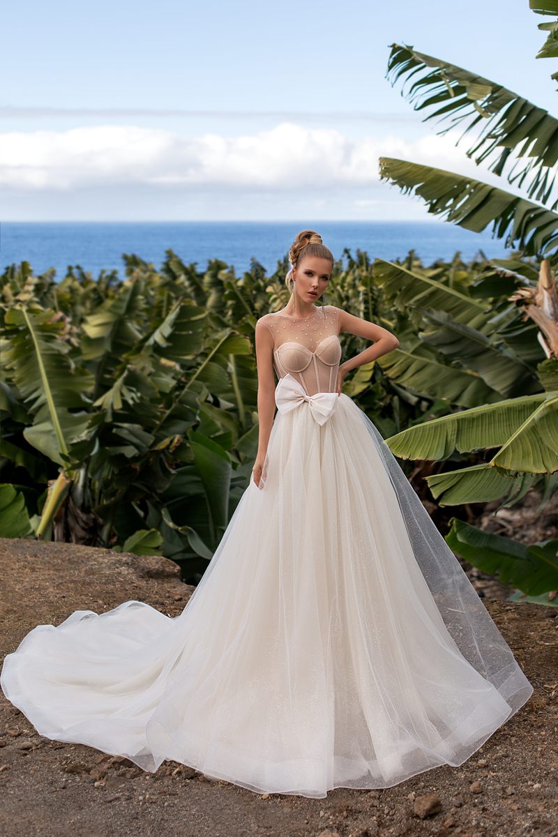 A-line beach wedding dress